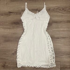 Vintage crochet knit mini dress